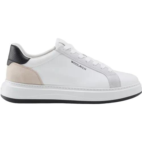 Weiße Sneakers für Schuhe , Herren, Größe: 40 EU - Woolrich - Modalova
