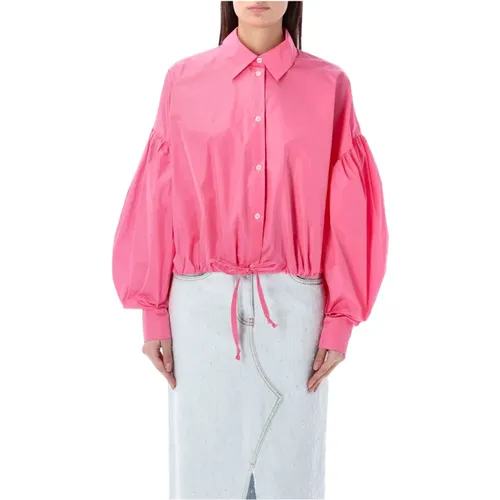 Taffeta Balloon Sleeve Shirt , female, Sizes: XS, S, 2XS - Msgm - Modalova