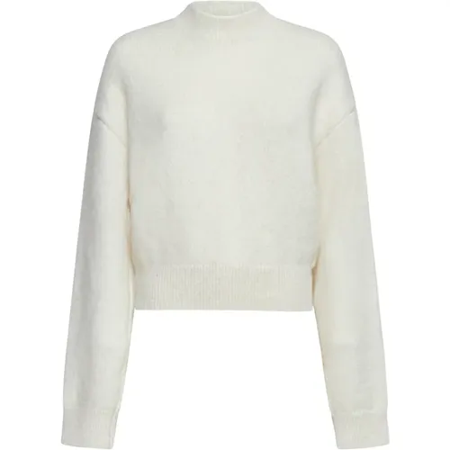 Beiger Box-Fit Pullover mit Mock Neck , Damen, Größe: L - Jacquemus - Modalova