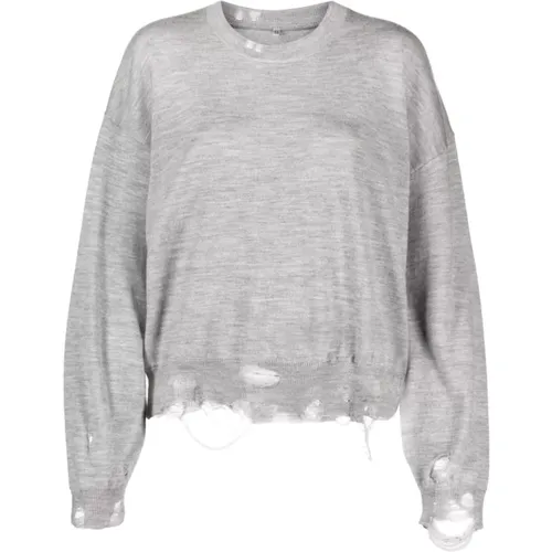 Grey Wool Cropped Sweater , female, Sizes: S, M - R13 - Modalova