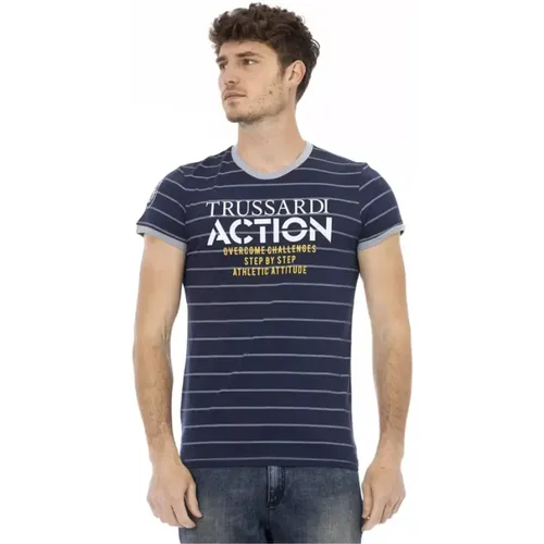 Action Rundhals T-Shirt , Herren, Größe: XL - Trussardi - Modalova