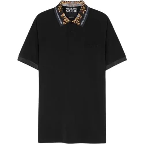 Schwarzes Barock Polo Shirt - Versace Jeans Couture - Modalova