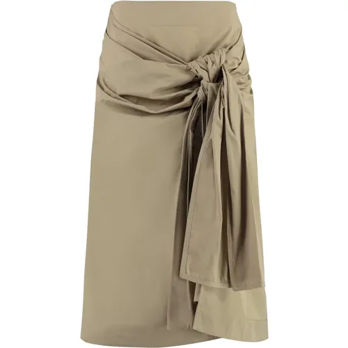 Cotton midi skirt , female, Sizes: 3XS - Bottega Veneta - Modalova