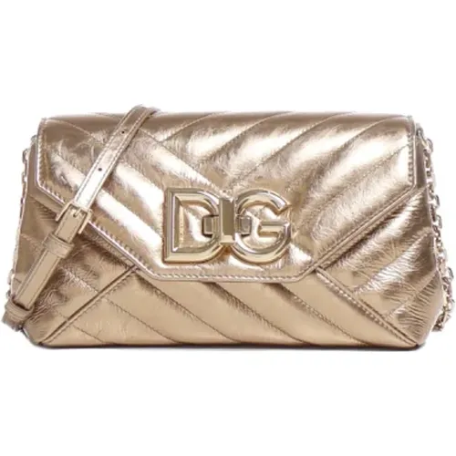 Golden Flap Closure Shoulder Bag , female, Sizes: ONE SIZE - Dolce & Gabbana - Modalova
