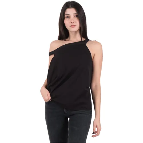 Schwarzes Asymmetrisches Drapiertes Top - XS , Damen, Größe: S - JW Anderson - Modalova