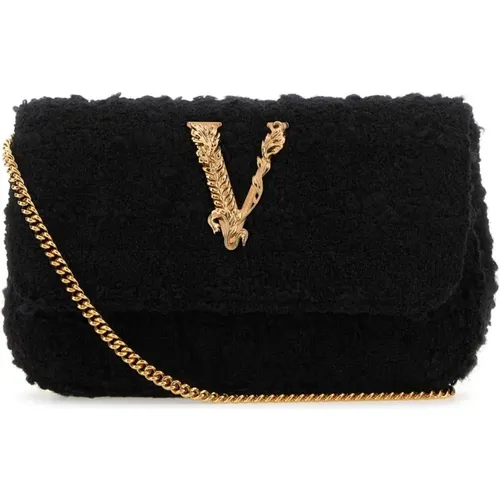 Schwarze Stoff Mini Clutch Versace - Versace - Modalova