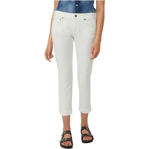 Bianco Ss23 Cropped Slim Fit Jeans , female, Sizes: W29, W27, W28, W25, W30 - Dondup - Modalova