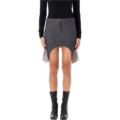 Dark Heater Grey Mini Denim Skirt , female, Sizes: W26 - Courrèges - Modalova