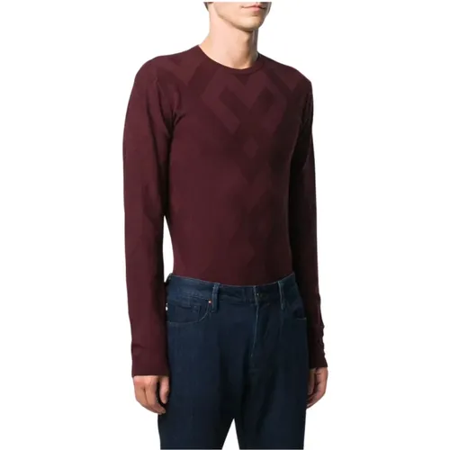 Logo Crewneck Sweater Lightweight Knit , male, Sizes: 2XL - Emporio Armani - Modalova
