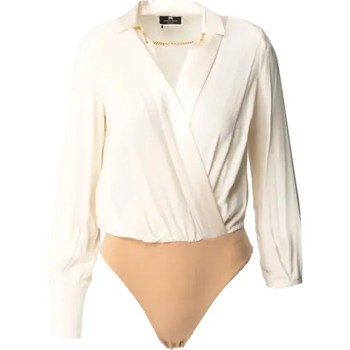 Georgette Crossed Body Shirt , Damen, Größe: XL - Elisabetta Franchi - Modalova