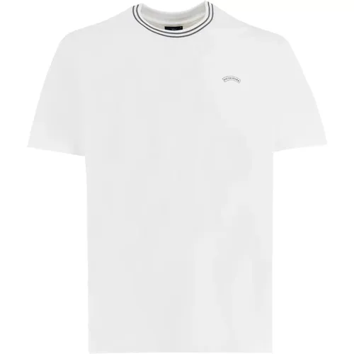 Cotton Crew-neck T-shirt with Contrasting Stripes , male, Sizes: 2XL, XL - PAUL & SHARK - Modalova