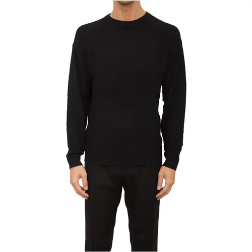 Schwarzer Pullover mit Modernem Stil , Herren, Größe: 3XL - Emporio Armani - Modalova