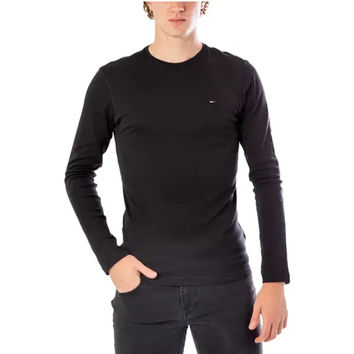 Herren Langarm Schwarzes T-Shirt - Tommy Hilfiger - Modalova