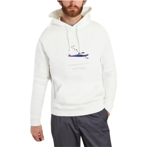 Worldwide Ecru Hoodie , male, Sizes: S - Axel Arigato - Modalova