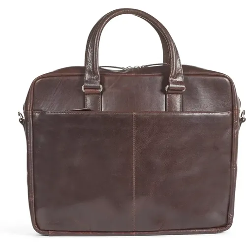 Leather Laptop Business Bag , male, Sizes: ONE SIZE - Howard London - Modalova