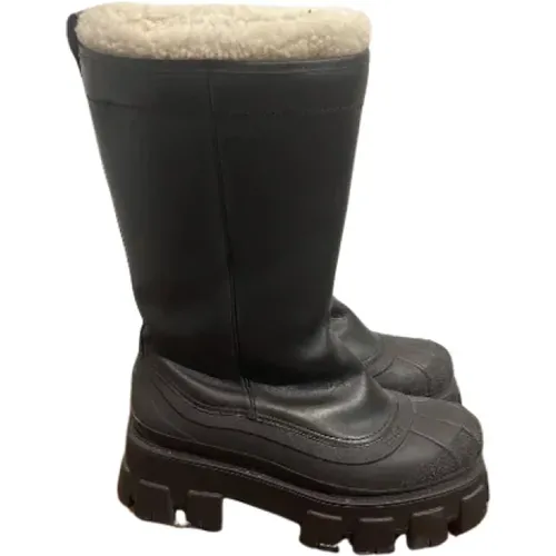 Monolitten Leather Boots , female, Sizes: 7 UK - Prada Vintage - Modalova