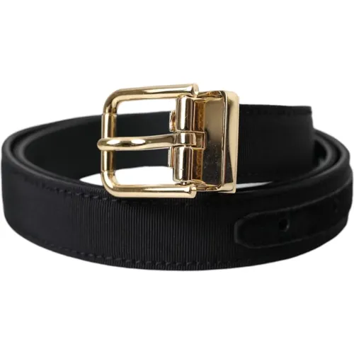 Gros Grain Gold Belt Men , male, Sizes: 80 CM, 90 CM - Dolce & Gabbana - Modalova