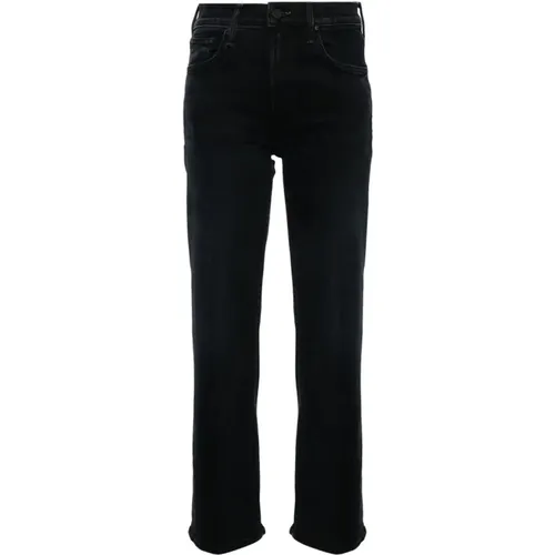 Blaue Denim Straight Leg Jeans , Damen, Größe: W24 - Mother - Modalova