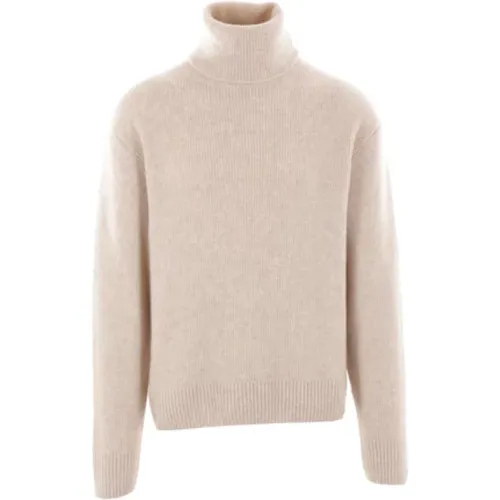 Cashmere Silk Beige Ribbed Sweater , male, Sizes: M, L - Tom Ford - Modalova