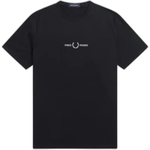 Besticktes T-Shirt , Herren, Größe: S - Fred Perry - Modalova