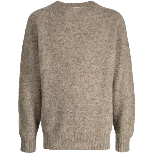 Chunky Strick Beiger Pullover , Herren, Größe: L - YMC You Must Create - Modalova