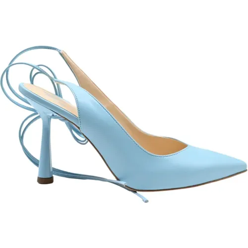 Heeled Shoes with Straps in Powder , female, Sizes: 4 UK, 5 UK, 6 UK, 3 UK - Manila Grace - Modalova