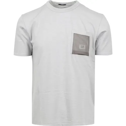 Graues Piquet T-Shirt mit Brusttasche , Herren, Größe: 2XL - C.P. Company - Modalova