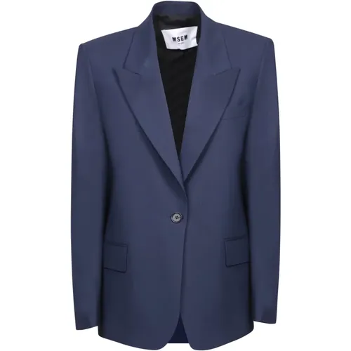 Blaue Jacke Damenmode Stil , Damen, Größe: XS - MSGM - Modalova