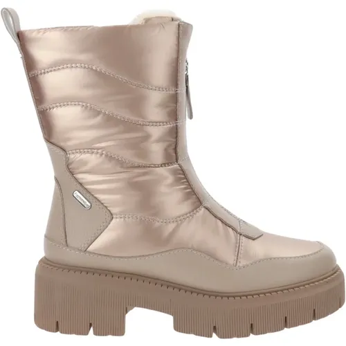 Women Faux Leather and Fabric Ankle Boots , female, Sizes: 3 UK - marco tozzi - Modalova