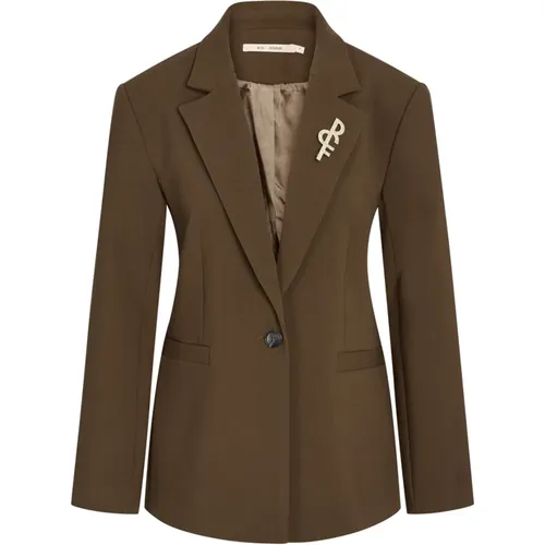 Elegant Venetia Blazer in Bitter Chocolate , female, Sizes: L - RUE de Femme - Modalova