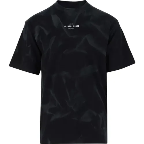 Baumwoll T-Shirt mit Grafikdruck , Herren, Größe: M - 44 Label Group - Modalova