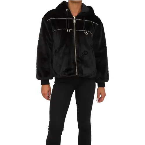 Schwarze synthetische Jacke , Damen, Größe: M - Liu Jo - Modalova