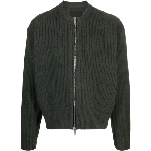 Dark Wool Zip-Up Cardigan , male, Sizes: S - Givenchy - Modalova