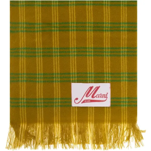 Checked scarf , female, Sizes: ONE SIZE - Marni - Modalova