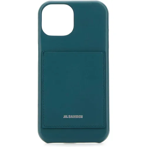 Blaues Leder iPhone 15 Hülle - Jil Sander - Modalova