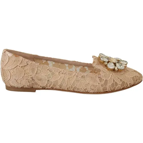 Flache Schuhe mit Blumenspitze - Dolce & Gabbana - Modalova