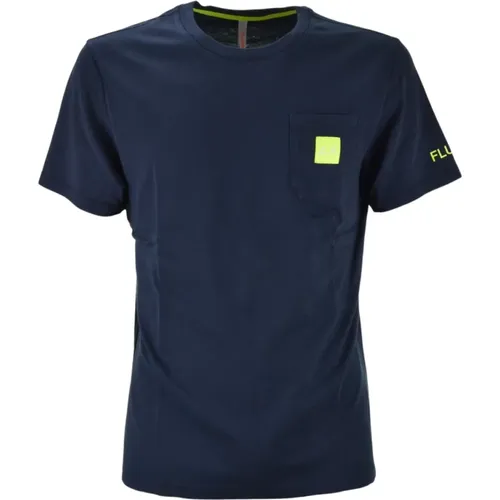 Navy Blau Logo Tasche T-shirt , Herren, Größe: 2XL - Sun68 - Modalova