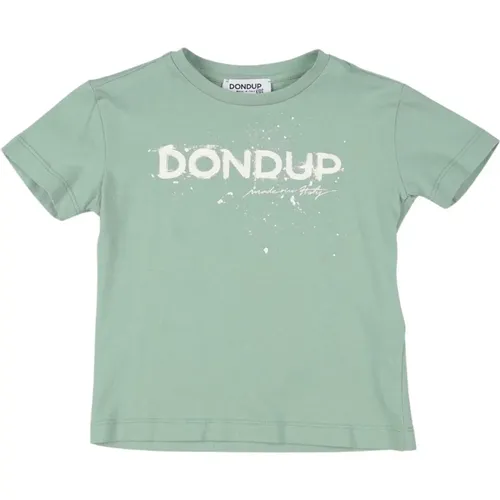 Grünes Kinder T-Shirt mit weißem Logo - Dondup - Modalova