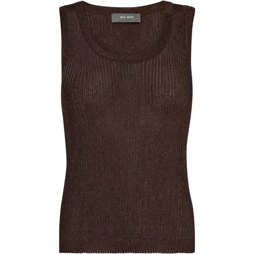 Geripptes Strick Tank Top in Rum Raisin , Damen, Größe: L - MOS MOSH - Modalova