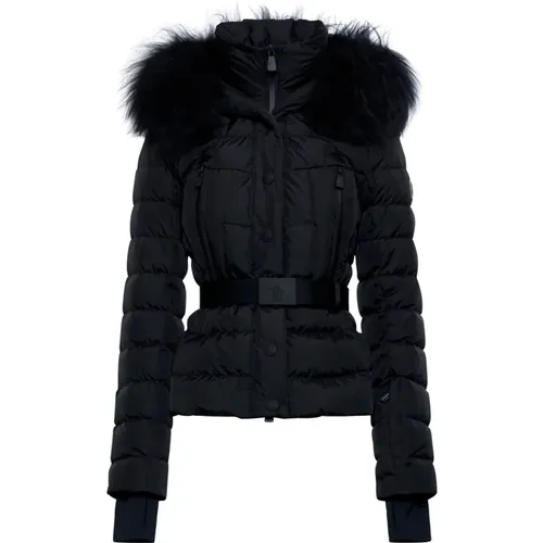 Quilted Down Jacket with Fur Hood , female, Sizes: M, XS, S, L - Moncler - Modalova