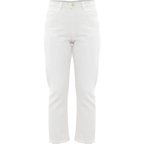 Straight-Leg Jeans mit ausgefransten Säumen , Damen, Größe: W29 - Kocca - Modalova