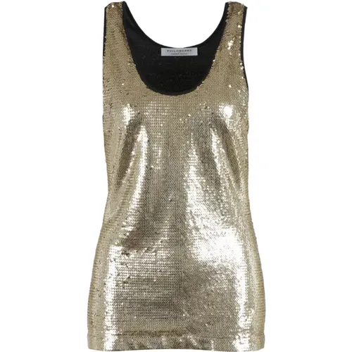 Golden Top by Lorenzo Serafini , female, Sizes: S - Philosophy di Lorenzo Serafini - Modalova