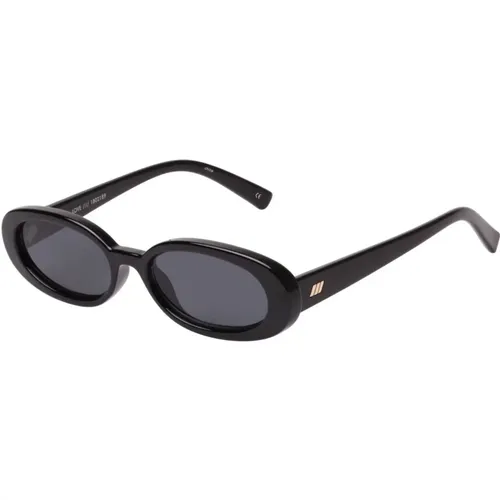 Er Selbstbewusstsein | Schwarze ovale Sonnenbrille , Damen, Größe: ONE Size - Le Specs - Modalova