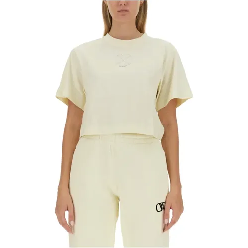 Pfeil Perlen T-Shirt Off White - Off White - Modalova