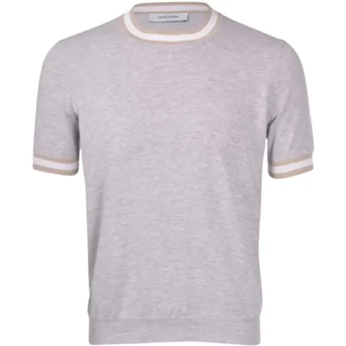 Gestreiftes Baumwollstrick-T-Shirt mit Details , Herren, Größe: 2XL - Gran Sasso - Modalova