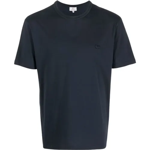 Logo Patch Cotton T-shirt , male, Sizes: L, XL - Woolrich - Modalova