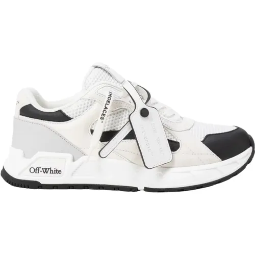 White Running Sneakers with Zip-Tie , male, Sizes: 5 UK, 8 UK, 9 UK - Off White - Modalova