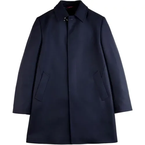 Navy Cashmere Wool Classic Coat , male, Sizes: L, S, 3XL, 2XL, M - Fay - Modalova