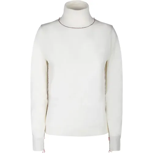 Wool Contrasting Trim Jumper , female, Sizes: XS, S, M - Maison Margiela - Modalova