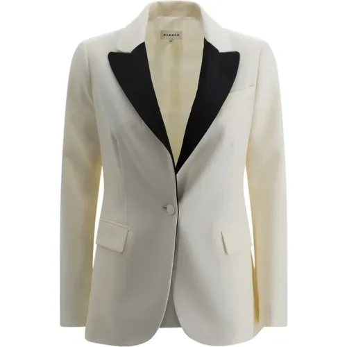 Cream Wool Blend Double-Breasted Jacket , female, Sizes: XS - P.a.r.o.s.h. - Modalova
